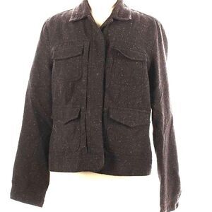 Coldwater Creek Brown jacket Blazer Women's M Wool Blend Classic dark academia